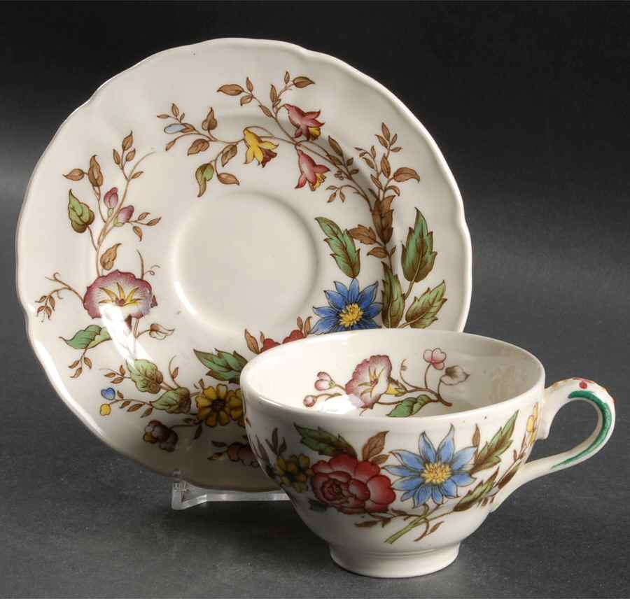 Celia Flat Cup & Saucer Set by Grindley-1