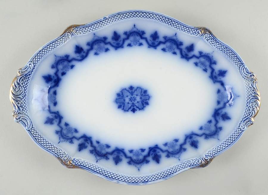 Celtic (Flow Blue) 15" Oval Serving Platter by Grindley-1