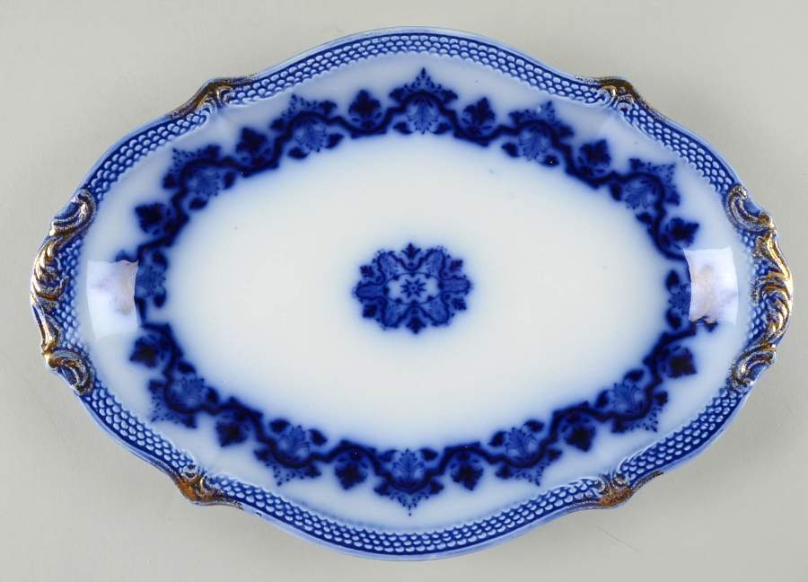 Celtic (Flow Blue) 13" Oval Serving Platter by Grindley-1