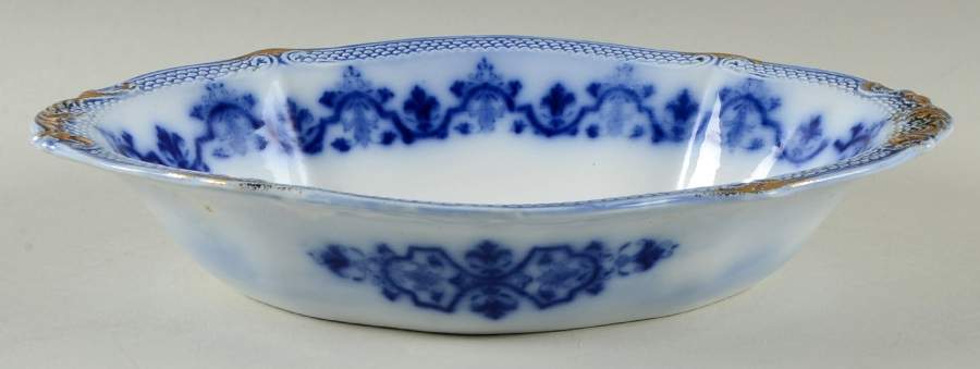 Celtic (Flow Blue) 10" Oval Vegetable Bowl by Grindley-1