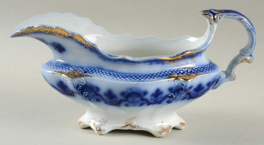 Celtic (Flow Blue) Gravy Boat by Grindley-1