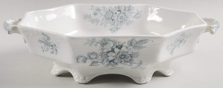 Chatsworth Blue Gray (No Gold) Oval Vegetable No Lid by Grindley-1