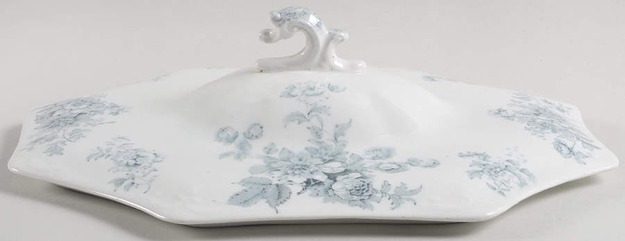 Chatsworth Blue Gray (No Gold) Lid for Oval Vegetable by Grindley-1