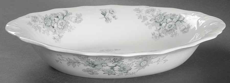 Chatsworth Blue Gray (No Gold) 10" Oval Vegetable Bowl by Grindley-1