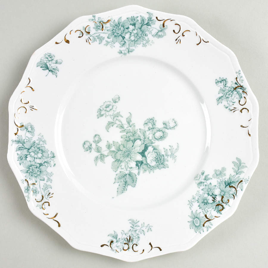 Chatsworth Green (Gold Lines) Salad Plate by Grindley-1