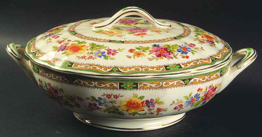 Chelsea Bouquet Round Covered Vegetable by Grindley-1