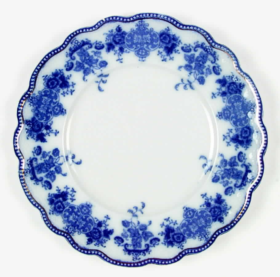 Clarence (Flow Blue, Gold Accent) Luncheon Plate by Grindley-1