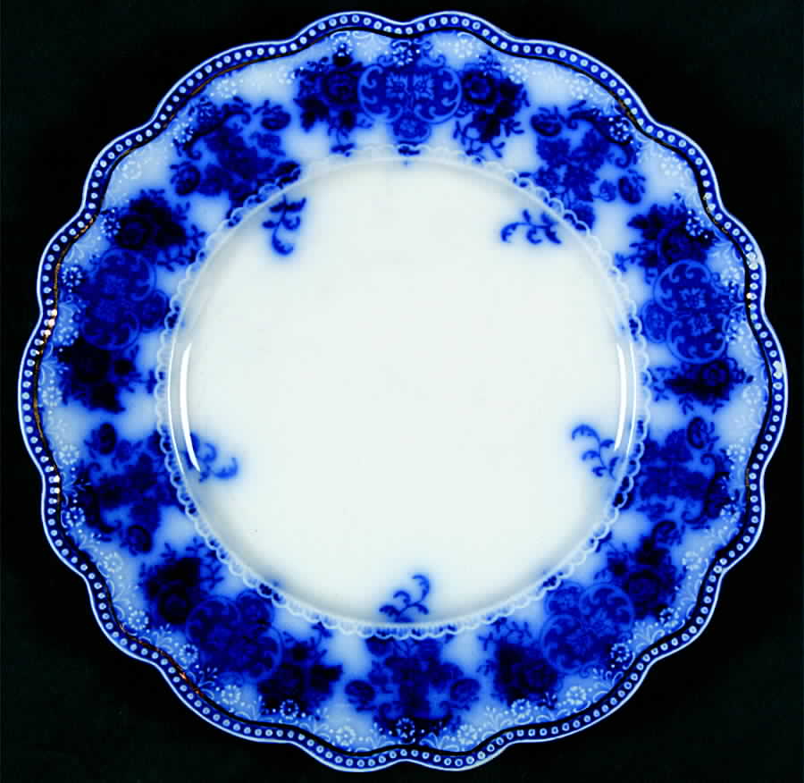 Clarence (Flow Blue, Gold Accent) Salad Plate by Grindley-1