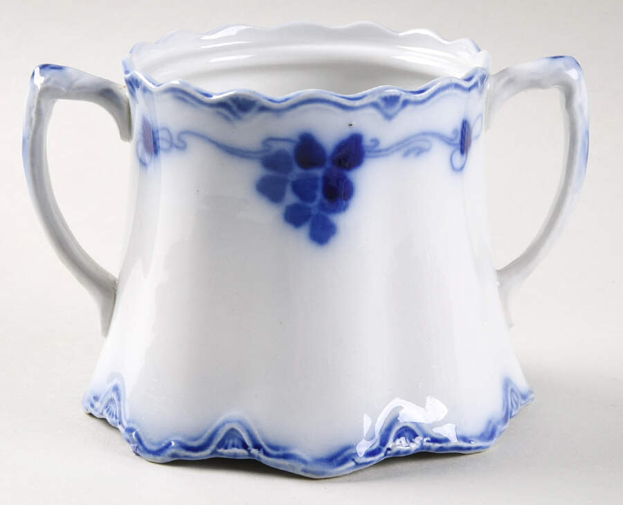 Clover (Flow Blue) Sugar Bowl No Lid by Grindley-1
