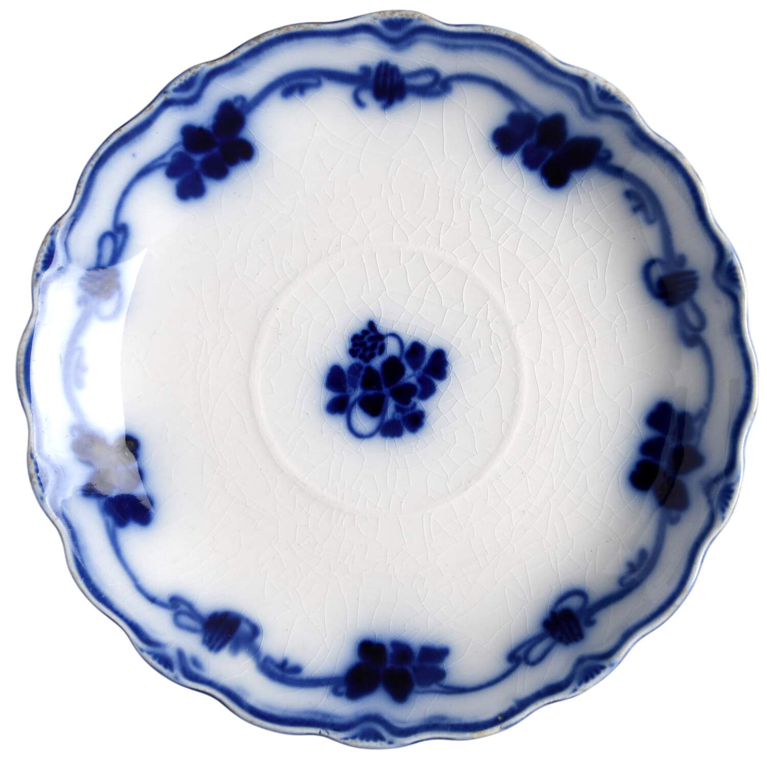 Clover (Flow Blue) Saucer by Grindley-1