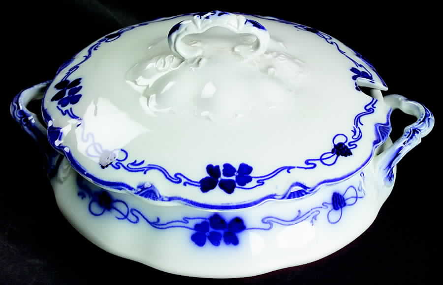 Clover (Flow Blue) Tureen &  Lid by Grindley-1