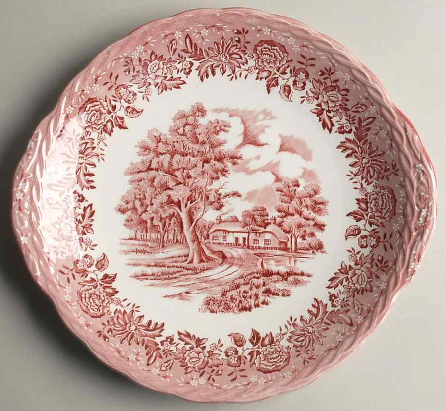 Country Style Pink Cake Plate by Grindley-1