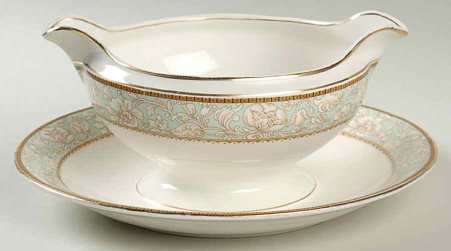 Crescent Gravy Boat with Attached Underplate by Grindley-1