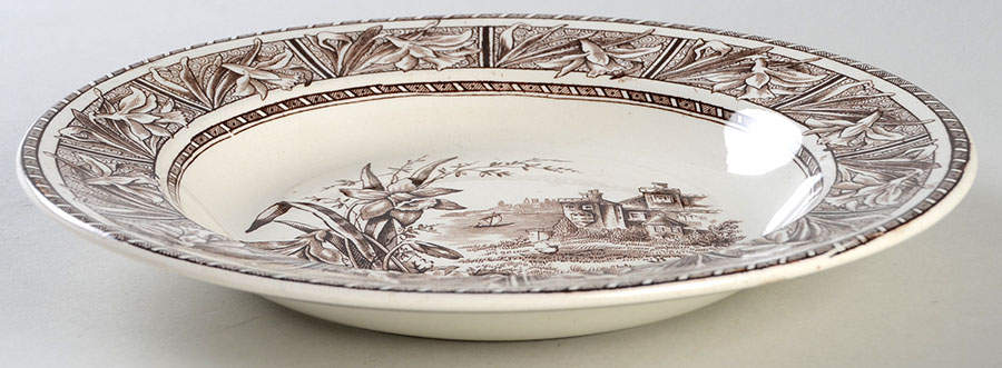 Daffodil Brown Rim Soup Bowl by Grindley-1