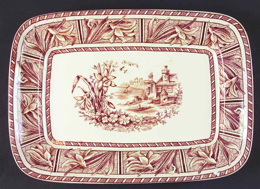 Daffodil Brown 14" Rectangular Serving Platter by Grindley-1