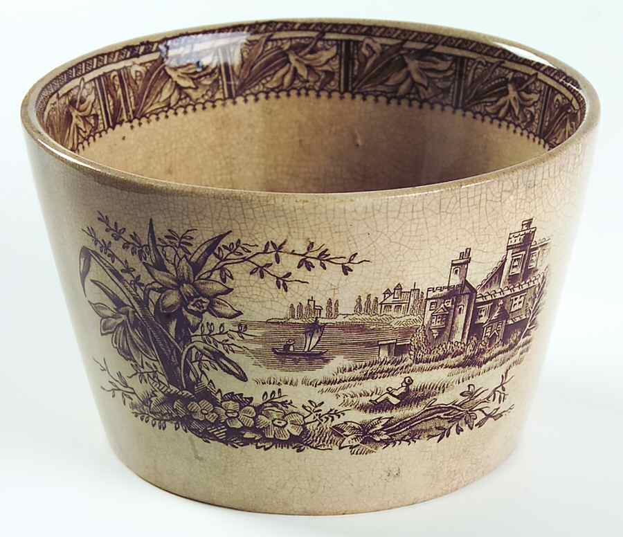 Daffodil Brown Cranberry Bowl by Grindley-1