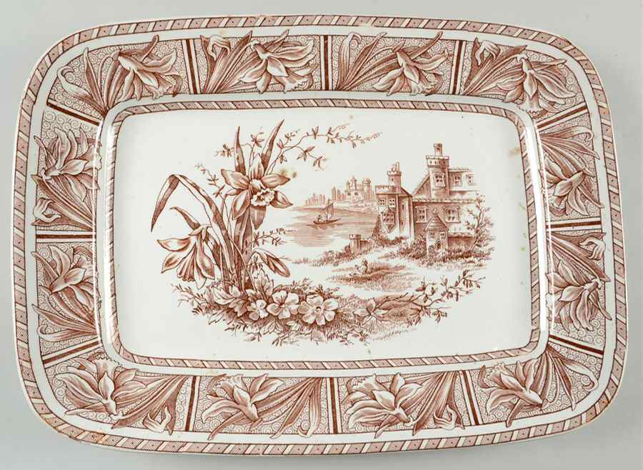 Daffodil Brown 15" Rectangular Serving Platter by Grindley-1