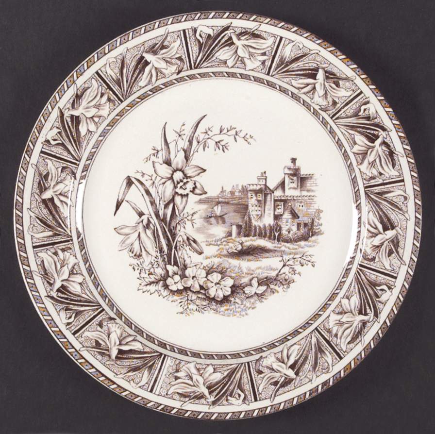 Daffodil Brown Dinner Plate by Grindley-1