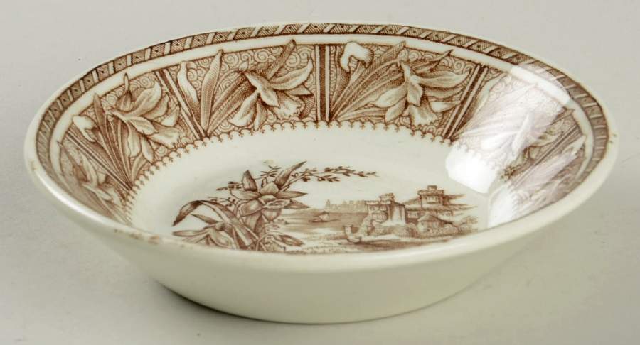 Daffodil Brown Fruit/Dessert (Sauce) Bowl by Grindley-1