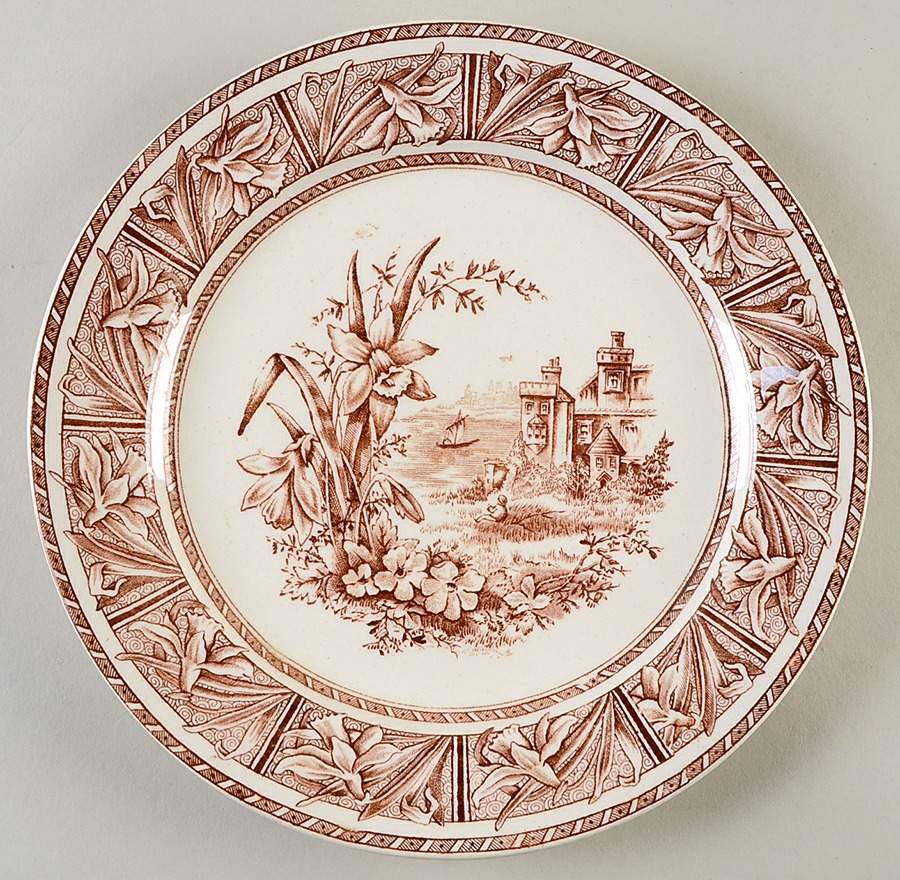 Daffodil Brown Dinner Plate by Grindley-1