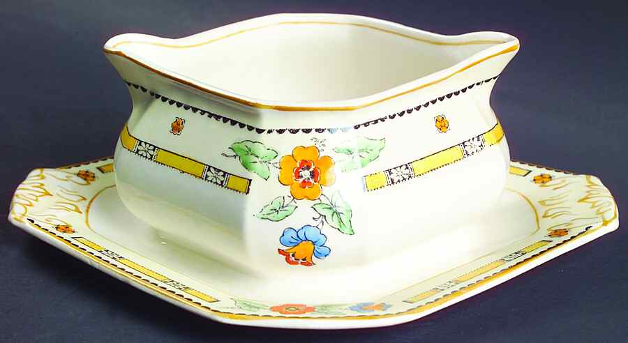 Dartmouth Gravy Boat with Attached Underplate by Grindley-1