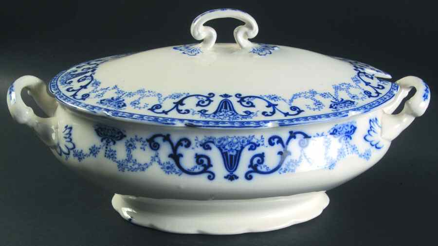 Denton (Flow Blue) Tureen &  Lid by Grindley-1