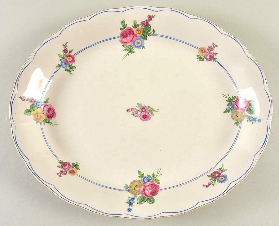Devonshire Rose 14" Oval Serving Platter by Grindley-1