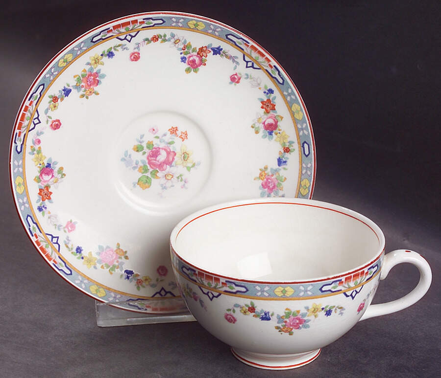 Dresden Flat Cup & Saucer Set by Grindley-1