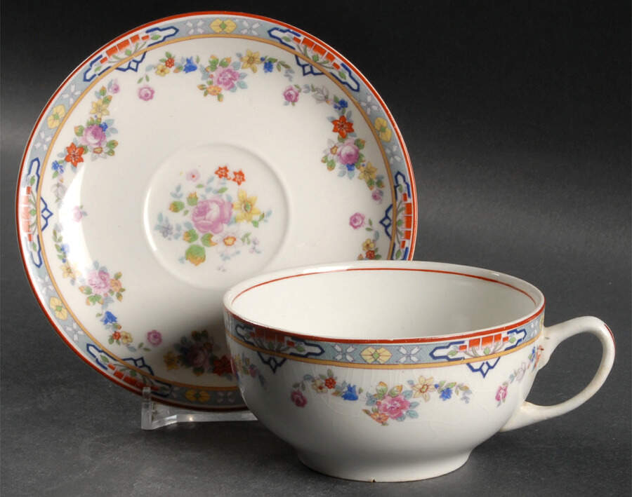 Dresden Flat Cup & Saucer Set by Grindley-1