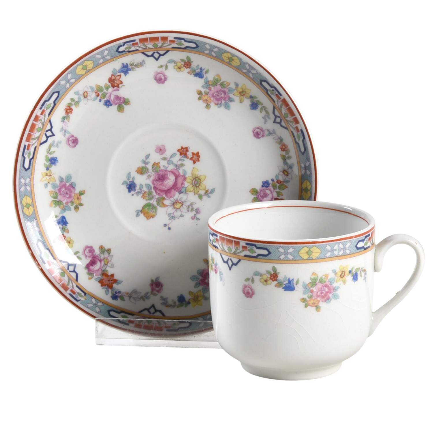 Dresden Flat Demitasse Cup & Saucer Set by Grindley-1