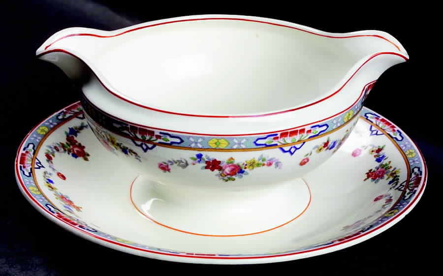 Dresden Gravy Boat with Attached Underplate by Grindley-1