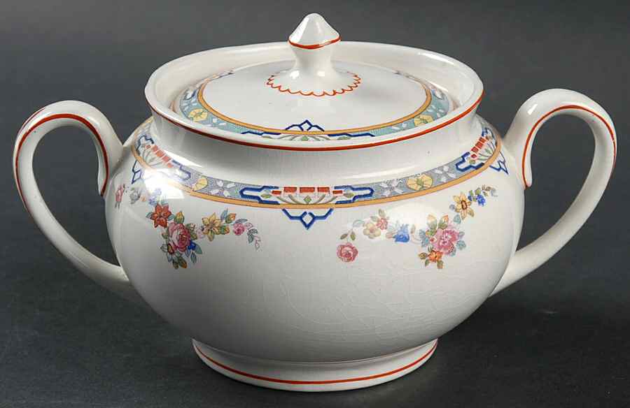 Dresden Sugar Bowl & Lid by Grindley-1