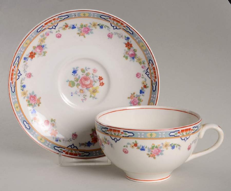 Dresden Flat Cup & Saucer Set by Grindley-1