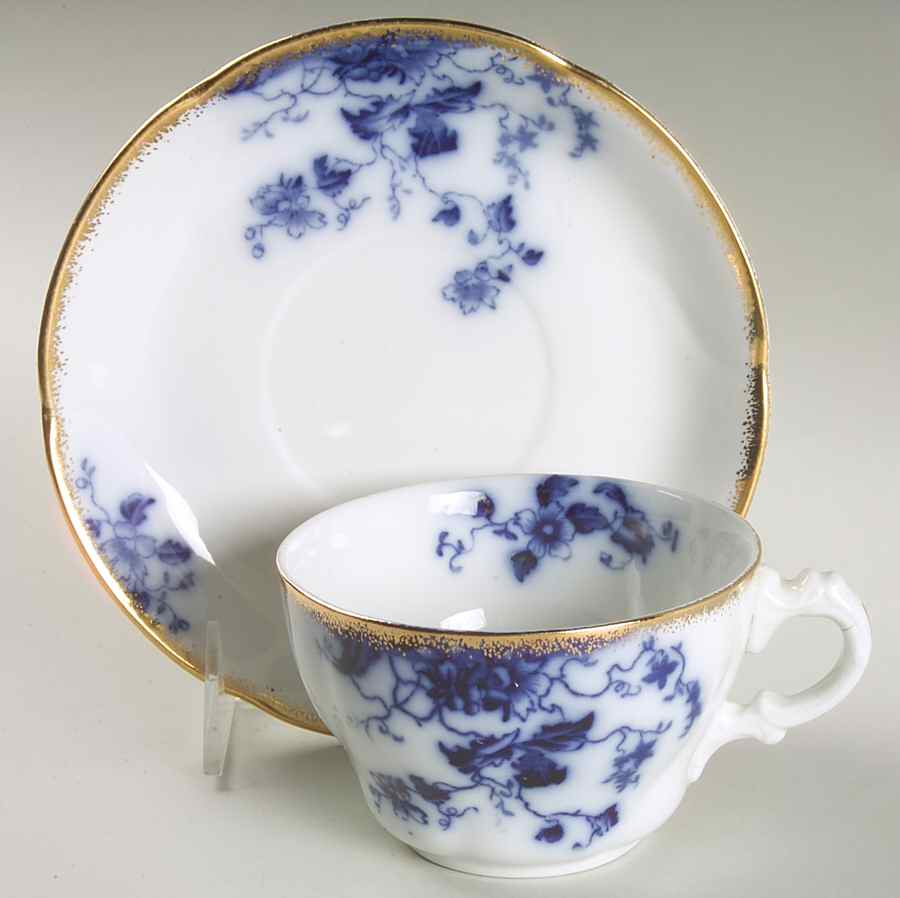 Duchess (Flow Blue) Oversized Cup & Saucer Set by Grindley-1