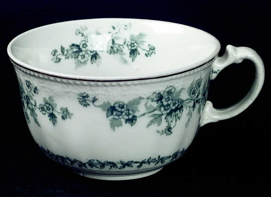 Eileen (White Background, Gold Trim) Flat Cup by Grindley-1