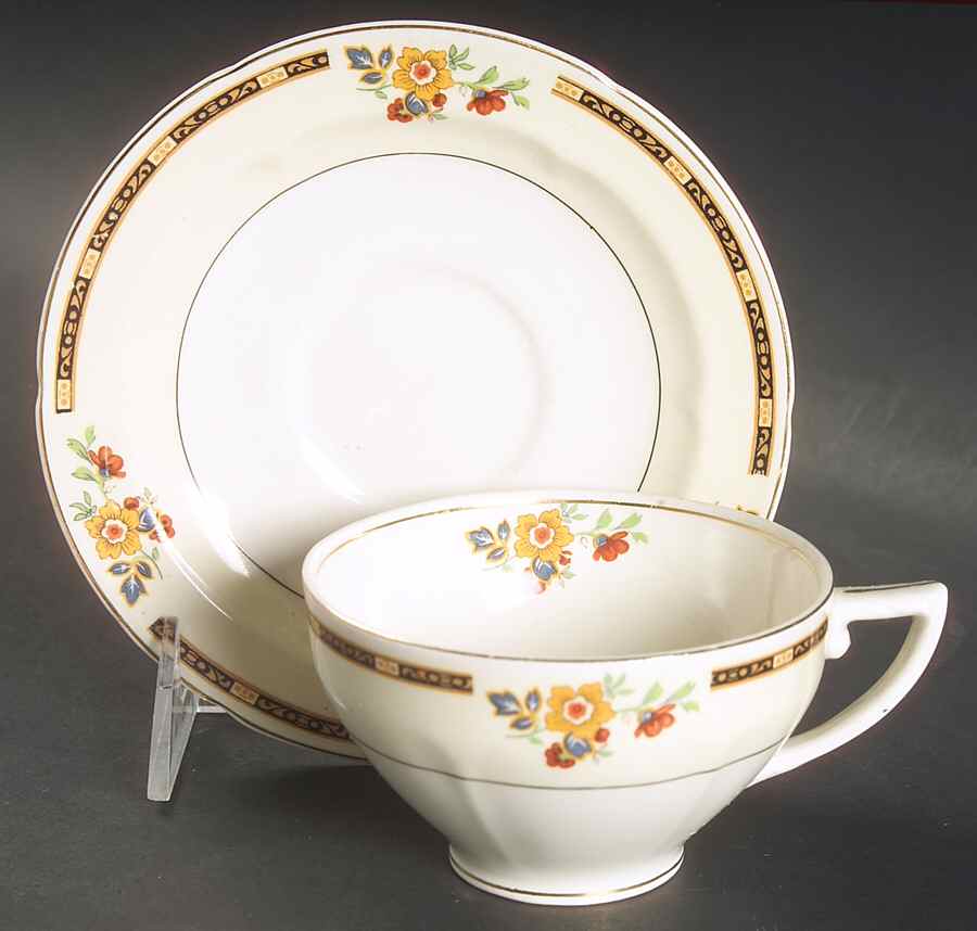 Ellesmere Flat Cup & Saucer Set by Grindley-1
