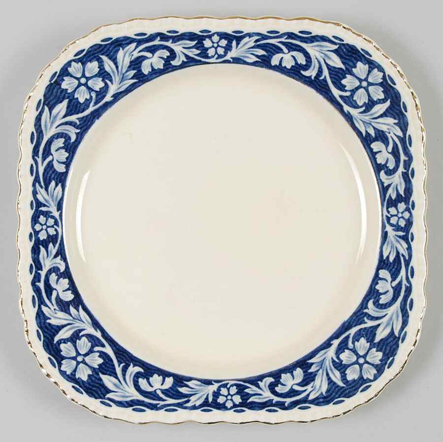 Elysian (Cream & Blue) Square Salad Plate by Grindley-1