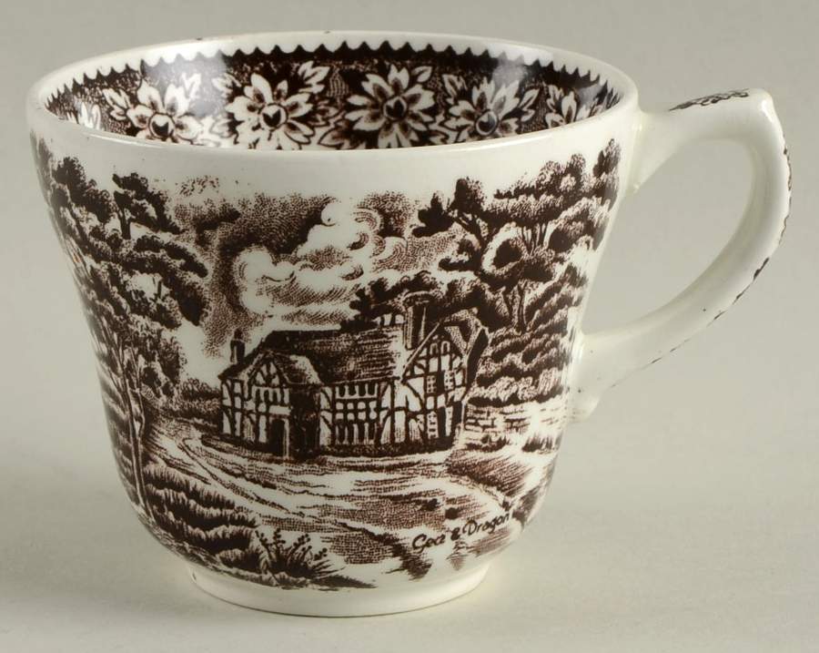 English Country Inns Brown Flat Cup by Grindley-1