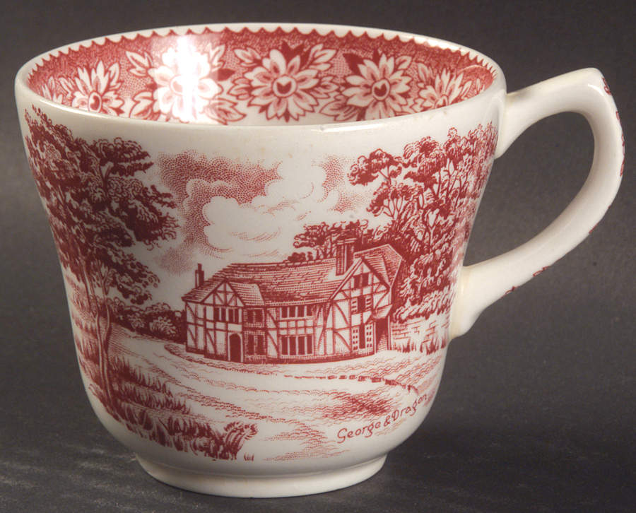 English Country Inns Pink Flat Cup by Grindley-1