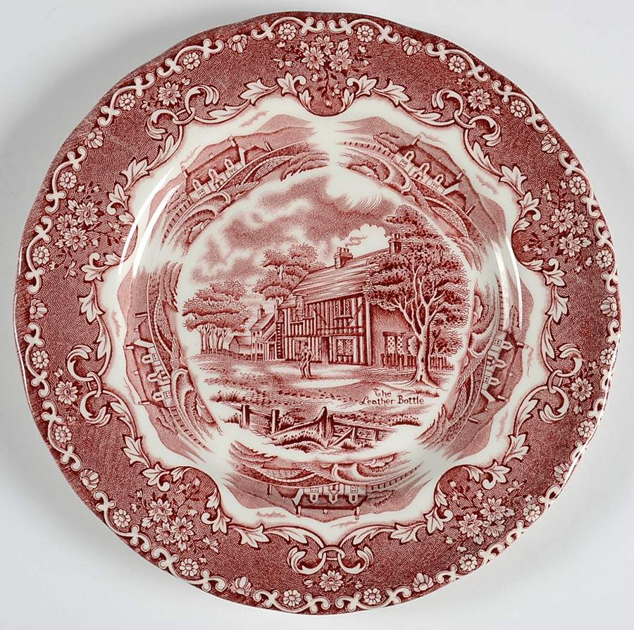 English Country Inns Pink Salad Plate by Grindley-1