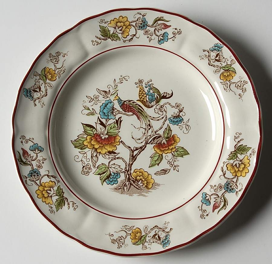 Exotic Bird Dessert/Pie Plate by Grindley-1