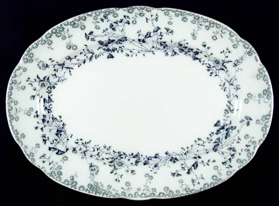 Fern Blue 16" Oval Serving Platter by Grindley-1