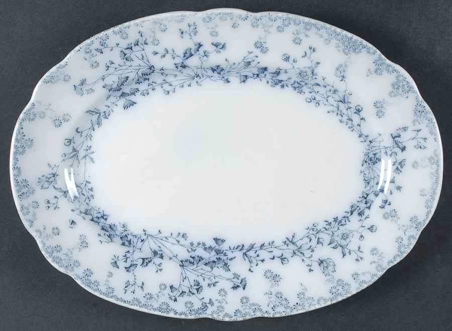 Fern Blue 12" Oval Serving Platter by Grindley-1