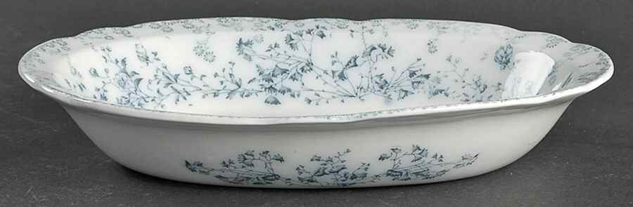 Fern Blue 9" Oval Vegetable Bowl by Grindley-1