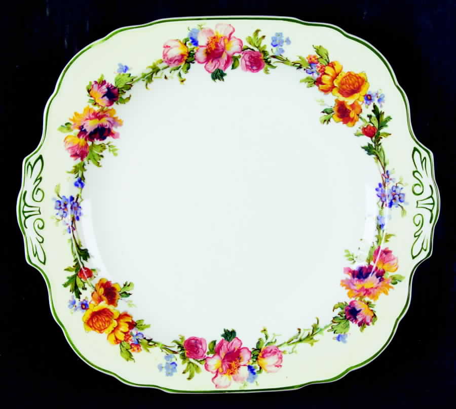 The Fleurette Square Handled Cake Plate by Grindley-1