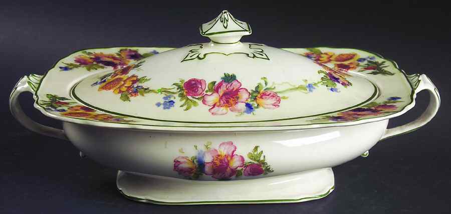 The Fleurette Oval Covered Vegetable by Grindley-1