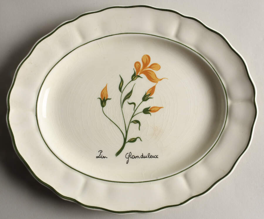 Fleur Sauvage 12" Oval Serving Platter by Grindley-1