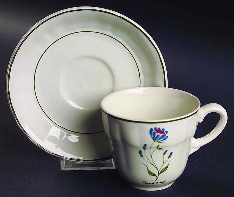 Fleur Sauvage Flat Cup & Saucer Set by Grindley-1