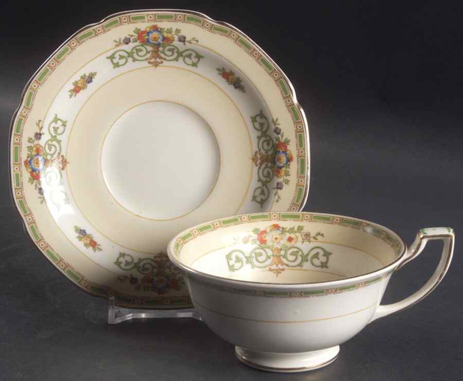 Gosforth Footed Cup & Saucer Set by Grindley-1