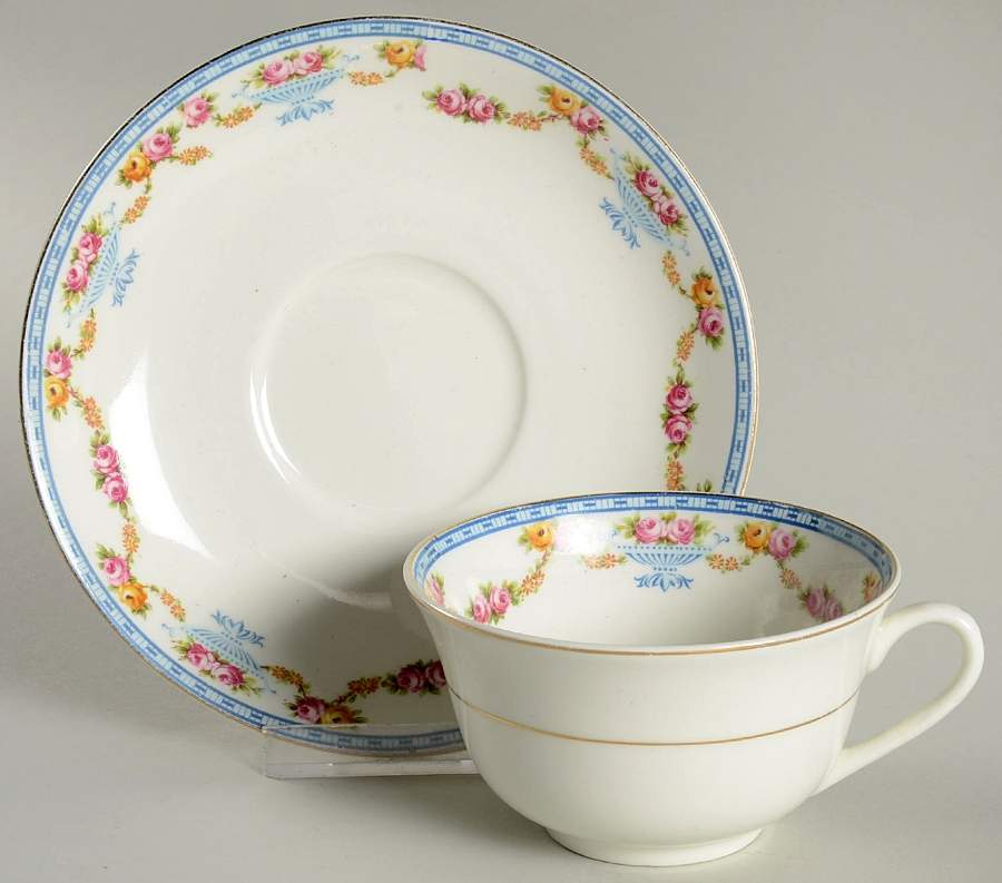 Royston, The Flat Cup & Saucer Set by Grindley-1